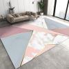 Powder Blue Golden Triangle Area Rug, Simple and Fresh Geometric Indoor Non-Slip Kids Rugs, Machine Washable Breathable Durable Carpet for Front Entrance Floor Decor,5.3 x 8ft view 1