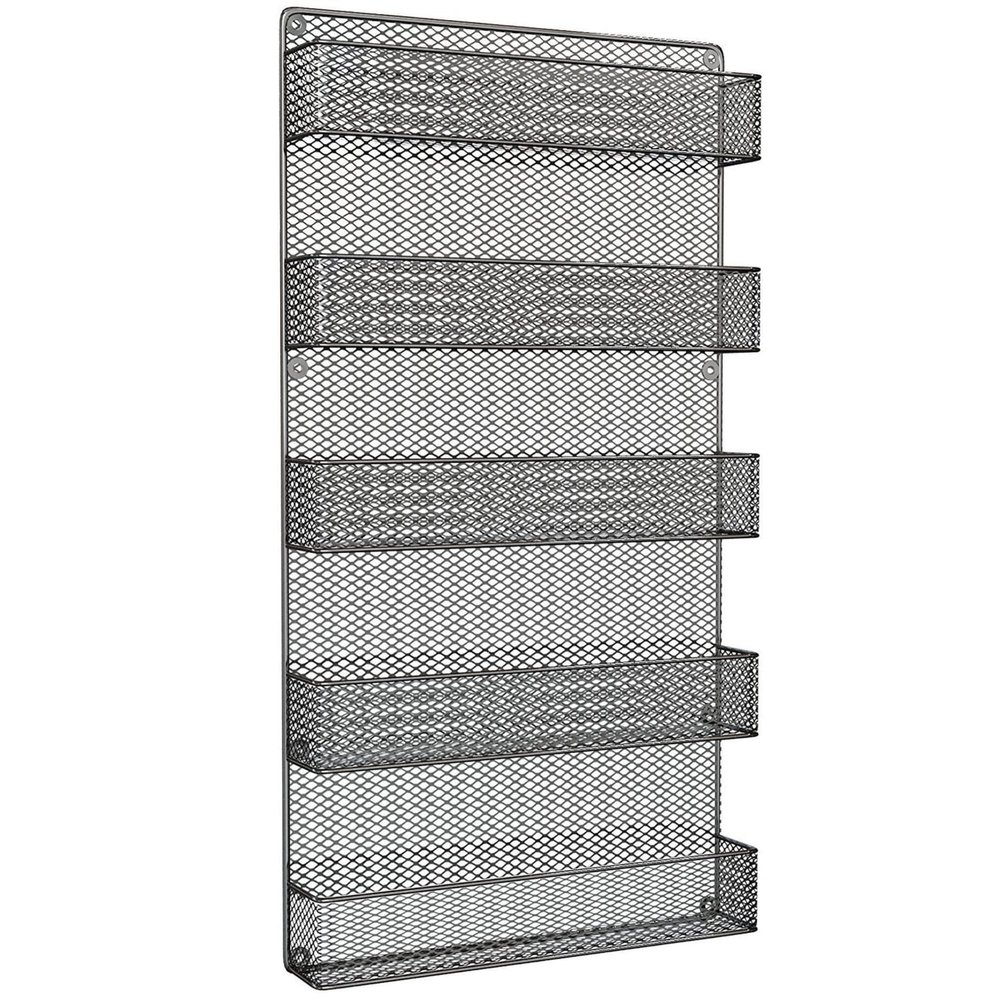 5-Tier Spice Rack- Wall Mount Storage Shelf & Organizer