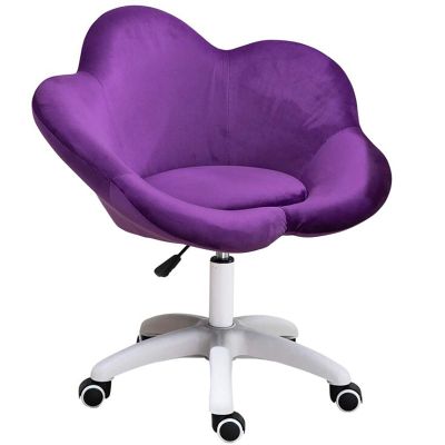 Office Chair Gaming Chair Computer Chair Mid Back Swivel Chair Adjustable Sofa Armchair for Living Study Bedroom,Ergonomic Computer Chair Petal Home Desk Chair with Armrest,Velvet