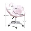 Office Chair Gaming Chair Computer Chair Mid Back Swivel Chair Adjustable Sofa Armchair for Living Study Bedroom,Ergonomic Computer Chair Petal Home Desk Chair with Armrest,Velvet view 3