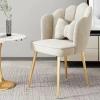 Office Chair Gaming Chair Computer Chair Velvet Vanity Chair,Upholstered Cute Accent Chair Wide Side Modern Kitchen Dining Chair with Golden Legs,Tufted Makeup Chairs Fluffy Petal Chairs for view 1