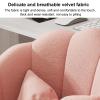 Office Chair Gaming Chair Computer Chair Velvet Vanity Chair,Upholstered Cute Accent Chair Wide Side Modern Kitchen Dining Chair with Golden Legs,Tufted Makeup Chairs Fluffy Petal Chairs for view 3