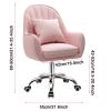 Office Chair Gaming Chair Computer Chair Velvet Cute Office Chair,Adjustable Swivel Chair Mid-Back Upholstered Executive Chair for Home Study,Ergonomic Computer Chair Modern Desk C view 2
