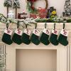 7 Inches Mini Christmas Stocking, White/Green/Red Initial Monogram Embroidered Lettetr Christmas Decor Stocking, Personalized Knit Mini Xmas Stocking for Family Holiday Xmas Tree Decor (Green-G) view 3