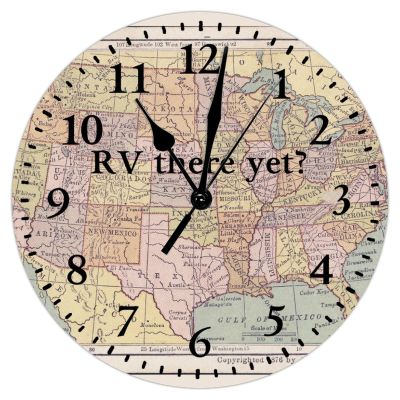 ArogGeld PVC Clock There Yet Hanging Clock World Map 10in Silent Non-Ticking Battery Operated Funny Large Wall Clock Decoration for Home Living Room Dining Bedroom Kitchen Housewarming Gift