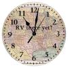 ArogGeld PVC Clock There Yet Hanging Clock World Map 10in Silent Non-Ticking Battery Operated Funny Large Wall Clock Decoration for Home Living Room Dining Bedroom Kitchen Housewarming Gift view 1