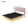 anwickjeff Modern Queen Size Velvet Upholstered Bed Frame with Smart Led Light and Headboard, Floating Bed Frame Queen Size for Kids, Smart Bed, Bedroom Sets (Pink) view 2