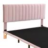 anwickjeff Modern Queen Size Velvet Upholstered Bed Frame with Smart Led Light and Headboard, Floating Bed Frame Queen Size for Kids, Smart Bed, Bedroom Sets (Pink) view 4