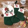 7 Inches Mini Christmas Stocking, White/Green/Red Initial Monogram Embroidered Lettetr Christmas Decor Stocking, Personalized Knit Mini Xmas Stocking for Family Holiday Xmas Tree Decor (Green-N) view 4