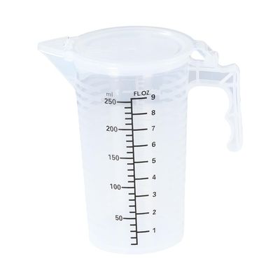 250 ML Plastic Measuring Cup with Lid,Large Capacity Measuring Container with Handle and Pour Spout Kitchen Cooking Pastry Baking Accessories