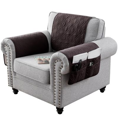 Water Proof Sofa Armrest Cover, 1/2/3 Seater Sofa Headrest Slipcovers with Pocket Nonslip Armchair Cover Quilted Furniture Protector for Recliner Leather Sofa Couch ( Color : #17 , Size : 3PCS (with 1