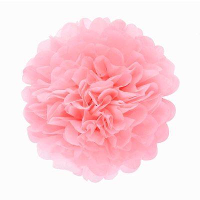 jweemax 5PCS Artificial Tissue Paper Flower for Spring Party, Baby Shower, Carnival, Crafts, Wedding Backdrop, Light Pink, 6 inch