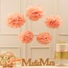 jweemax 5PCS Artificial Tissue Paper Flower for Spring Party, Baby Shower, Carnival, Crafts, Wedding Backdrop, Light Pink, 6 inch view 2