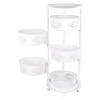 AngelcityCC 5 Tier Rotating Storage Rack for Kitchen, Fruit Vegetable Kitchen Rotating Storage Rack with Wheels, Household Organization Shelf Corner Shelves for Living Room view 3