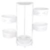 AngelcityCC 5 Tier Rotating Storage Rack for Kitchen, Fruit Vegetable Kitchen Rotating Storage Rack with Wheels, Household Organization Shelf Corner Shelves for Living Room view 4