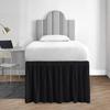 Hotel Quality Dorm Room Bed Skirt 800 Thread Count 100% Cotton Ruffled Dorm Sized 56" Drop Soft Extra Long Elastic Dust Dorm Room Bedskirts, Bed Skirt with 56" Drop-Full XL(54"X 80") Black view 2