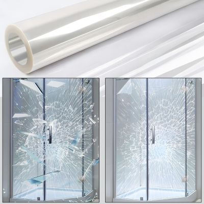 4Mil Security Window Film, Shatterproof Film, Transparent Self-Adhesive Security Window Film, Anti Shatter Tempered Glass Film, Glass protective window film for Home/Office
