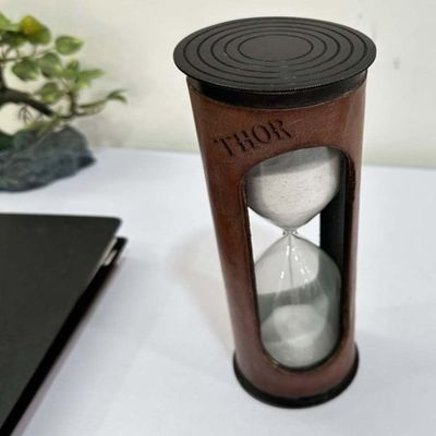 Classic Sand Timer for Home, Desk, Office Engraved 8" Sand Timer Vintage Hourglass Handcrafted Brass Sand Timer Dcorable