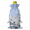 1 PCS Wine Bottle Bags, Elegant Butter-fly Wine Bottle Cover with Drawstring, Country Rustic Vintage Farmhouse Sky Blue Gift Bag for Champagne, Wedding, Birthday, Party view 1