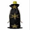 10 Pack Wine Bottle Bags, Christmas Snowflake Wine Bottle Cover with Drawstring, Gold Black Xmas Winter Holiday Gift Bag for Champagne, Wedding, Birthday, Party view 2