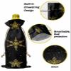 10 Pack Wine Bottle Bags, Christmas Snowflake Wine Bottle Cover with Drawstring, Gold Black Xmas Winter Holiday Gift Bag for Champagne, Wedding, Birthday, Party view 4