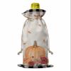 1 PCS Wine Bottle Bags, Fall Thanksgiving Wine Bottle Cover with Drawstring, Autumn Pumpkin Flower Leaves Plaid Check Gift Bag for Champagne, Wedding, Birthday, Party view 1