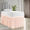Hotel Quality Dorm Room Bed Skirt 800 Thread Count 100% Cotton Ruffled Dorm Sized 34" Drop Soft Extra Long Elastic Dust Dorm Room Bedskirts, Bed Skirt with 34" Drop-Full XL(54"X 80") Peach view 1