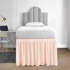 Hotel Quality Dorm Room Bed Skirt 800 Thread Count 100% Cotton Ruffled Dorm Sized 34" Drop Soft Extra Long Elastic Dust Dorm Room Bedskirts, Bed Skirt with 34" Drop-Full XL(54"X 80") Peach view 2