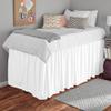 Hotel Quality Dorm Room Bed Skirt 800 Thread Count 100% Cotton Ruffled Dorm Sized 34" Drop Soft Extra Long Elastic Dust Dorm Room Bedskirts, Bed Skirt with 34" Drop-Full XL(54"X 80") Peach view 3