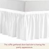 Hotel Quality Dorm Room Bed Skirt 800 Thread Count 100% Cotton Ruffled Dorm Sized 34" Drop Soft Extra Long Elastic Dust Dorm Room Bedskirts, Bed Skirt with 34" Drop-Full XL(54"X 80") Peach view 4