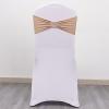 Balsa Circle 10 Nude Spandex Chair Sashes with Silver Round Buckle - Wedding Party Ceremony Reception Decorations Supplies view 1