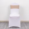 Balsa Circle 10 Nude Spandex Chair Sashes with Silver Round Buckle - Wedding Party Ceremony Reception Decorations Supplies view 2