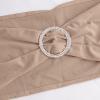 Balsa Circle 10 Nude Spandex Chair Sashes with Silver Round Buckle - Wedding Party Ceremony Reception Decorations Supplies view 4