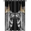 African Wild Animal Black Lion Curtains for Bedroom - Cool Gold Crown Design Wildlife Angry Lion Window Treatment,Energy Saving Thermal Insulated Grommet Top Blackout Curtains 63L x 21W 2 Panels view 1