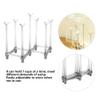 BEIJIALY Retractable Cup Drying Rack, Mug Draining Organizer, Drinking Glass Bottle Drainer Stand Water Mug Goblet Holder Organizer for Kitchen Countertop(Light Gray) view 3