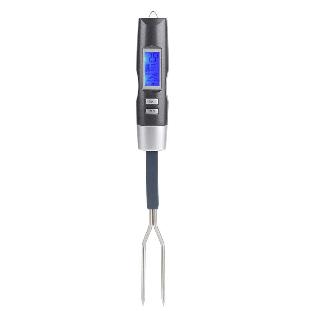 Meat Thermometer Digital BBQ Food Thermometer Fork, Instant Read BBQ Meat Thermometer with LCD Display, Kitchen Thermometer Probe with Long Fork for Grilling Barbecue and Cooking