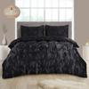5 Pieces Satin Duvet Cover Twin-XL Size Set, Luxury Silky Like Black Duvet Cover Bedding Set with Zipper Closure, only 1 Duvet Cover with 4 Pillow Shams (Black,Twin-XL (68''x90'')) view 1