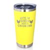 Life is Better with Chickens - Insulated Coffee Tumbler Cup with Sliding Lid - Stainless Steel Insulated Mug - Funny Chicken Gifts for Men & Women - Yellow view 1