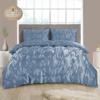 3 Pieces Satin Duvet Cover Super King Size Set, Luxury Silky Like Blue Duvet Cover Bedding Set with Zipper Closure, only 1 Duvet Cover with 2 Pillow Shams (Blue,Super King (120''x120'')) view 1