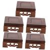 NOLITOY 5pcs Square Display Stand for Flower Pots and Statues Rustic Teapot Base Craft Riser for Home and Garden Decor Natural Wood Finish view 1