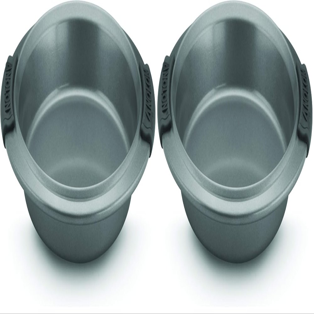 Anolon Advanced Nonstick Baking Pan/Nonstick Cake Pan, Round - 9 Inch, Gray, 1 Count (Pack of 2)