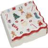 Meri Meri Christmas Paper Napkins (Pack of 16), Square Christmas Napkins Disposable, Thick & Absorbent 3-Ply Paper, Wavy Border view 1