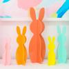C.R. Gibson Kailo Chic Acrylic Bunny Spring and Easter Decorations, Sizes Vary, Coral, Orange and Yellow, 3 Pieces view 4