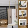 Gaommini Vanity/Makeup Mirror Ceiling Hanging Rod Mirror with Double Boom, Gold Metal Frame Mirrors for Bathroom Entry Living Room Mounted Mirror for Ceiling - Rectangle (Size : 40cmx60cm) view 2
