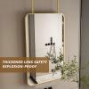 Gaommini Vanity/Makeup Mirror Ceiling Hanging Rod Mirror with Double Boom, Gold Metal Frame Mirrors for Bathroom Entry Living Room Mounted Mirror for Ceiling - Rectangle (Size : 40cmx60cm) view 3