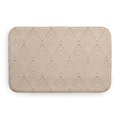 Brown Color Diamond Pattern Non Slip Bath Mat 17 in. L X 24 in. W X 0.5 in. H Size, Quick Drying Extra Absorbent Machine Washable | All Season Pretty Beige Shade, Memory Foam Material and Comfy
