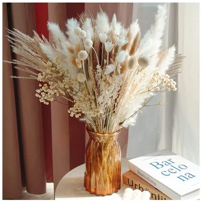 ZYAURA F 104 Pcs/Dried Pampas Grass,Pompous Grass,Bunny Tails Dried Flowers Reed Grass,for Flower Arrangements Boho Wedding Home Dcor Y