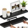 Ballucci Floating Shelves, 36" Wood Wall Shelf Set of 2, with Invisible Brackets for Bathroom, Living Room, Bedroom, Kitchen, Nursery, 6" Deep, Black view 1