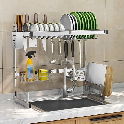 HUHJYUGE Kitchen Drying Rack Over The Sink, Detachable Dish Drying Rack Stainless Steel Space-Saving, Drain Rack for Kitchen Counter Large-Capacity, for Various Tableware