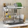 HUHJYUGE Kitchen Drying Rack Over The Sink, Detachable Dish Drying Rack Stainless Steel Space-Saving, Drain Rack for Kitchen Counter Large-Capacity, for Various Tableware view 1